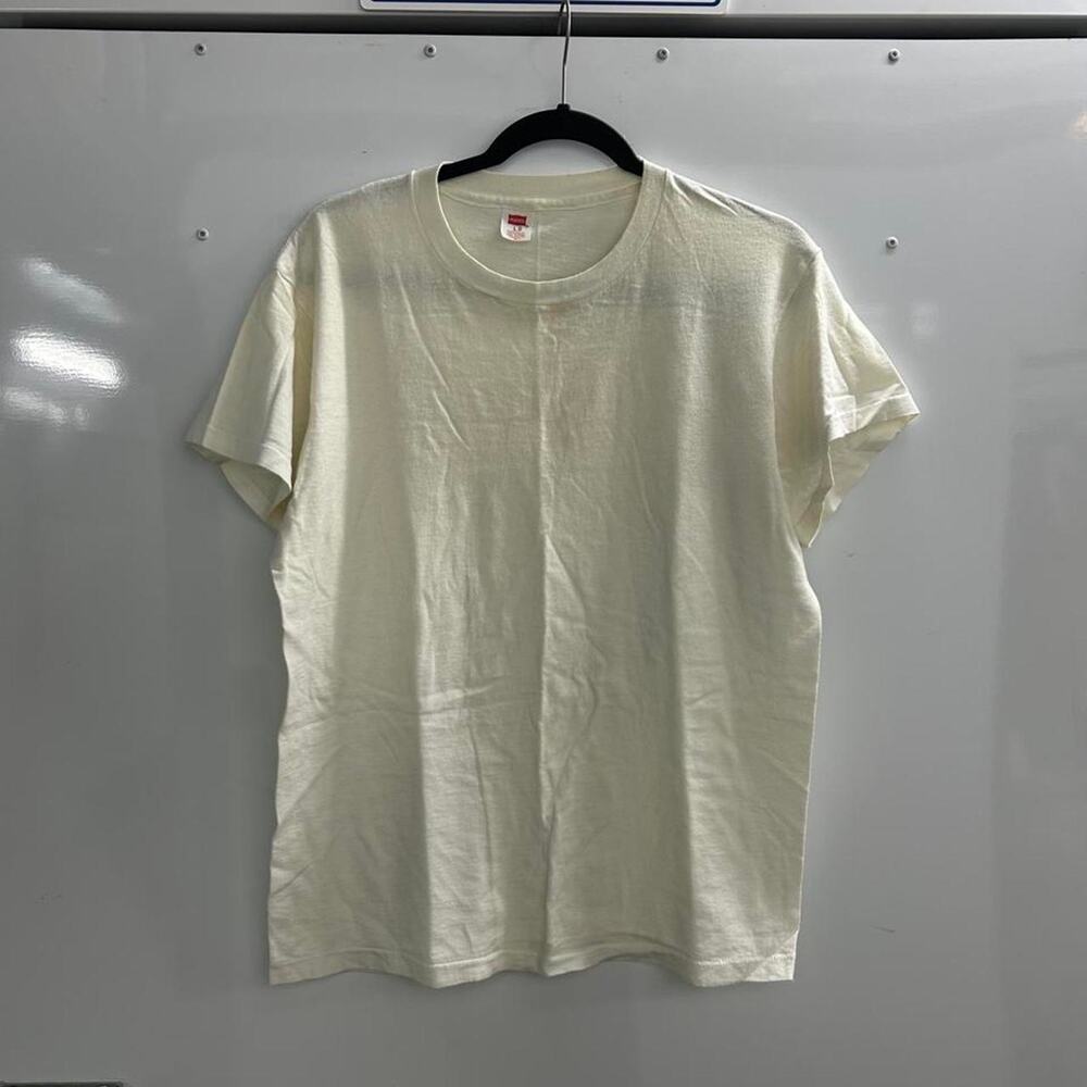 VTG Dirty White Hanes Blank Cotton T-Shirt